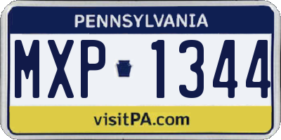 PA license plate MXP1344