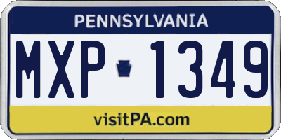 PA license plate MXP1349