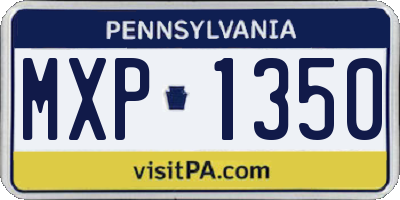 PA license plate MXP1350