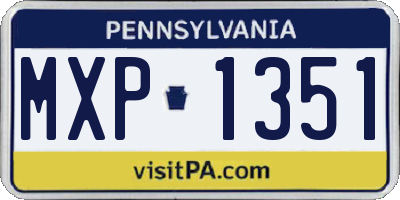 PA license plate MXP1351