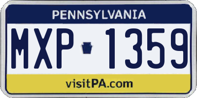 PA license plate MXP1359