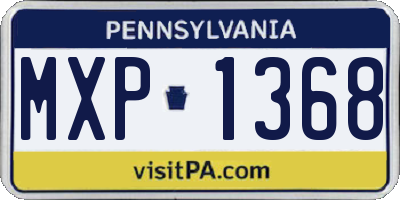 PA license plate MXP1368