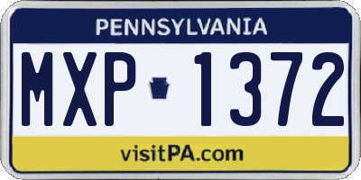 PA license plate MXP1372