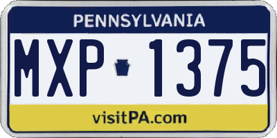 PA license plate MXP1375