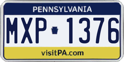 PA license plate MXP1376