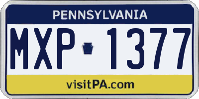 PA license plate MXP1377