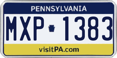 PA license plate MXP1383