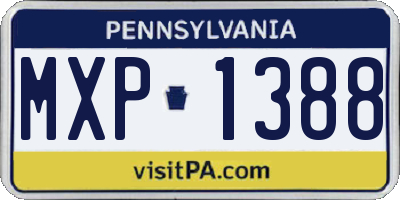 PA license plate MXP1388