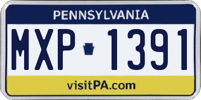 PA license plate MXP1391