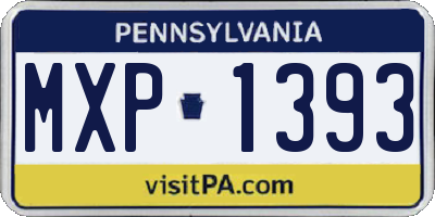 PA license plate MXP1393
