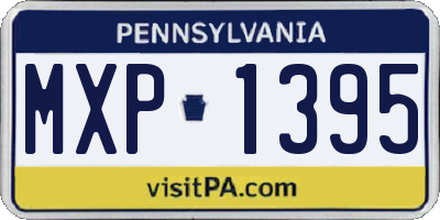 PA license plate MXP1395