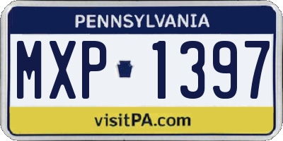 PA license plate MXP1397