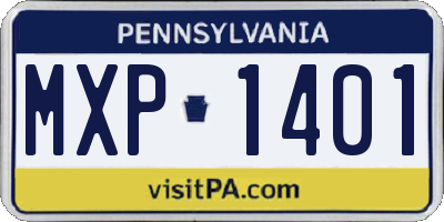PA license plate MXP1401