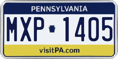 PA license plate MXP1405