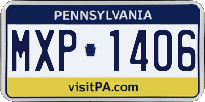 PA license plate MXP1406