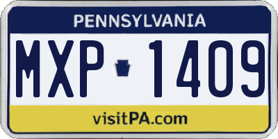 PA license plate MXP1409