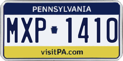 PA license plate MXP1410
