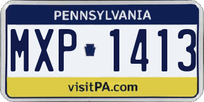 PA license plate MXP1413