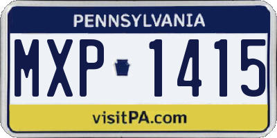 PA license plate MXP1415