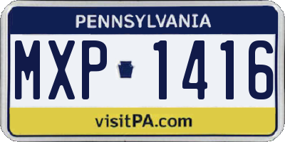 PA license plate MXP1416
