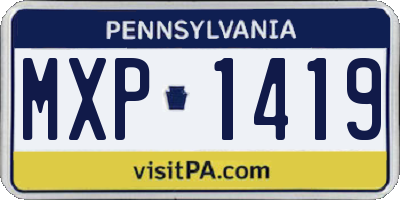 PA license plate MXP1419