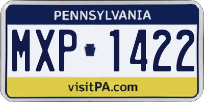 PA license plate MXP1422