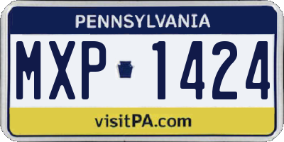 PA license plate MXP1424