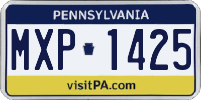 PA license plate MXP1425