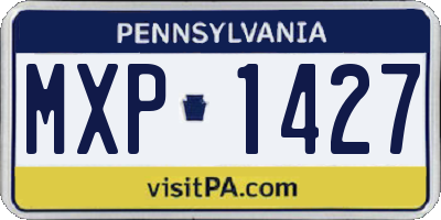 PA license plate MXP1427