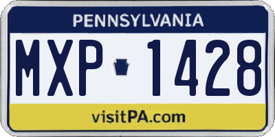 PA license plate MXP1428