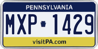 PA license plate MXP1429