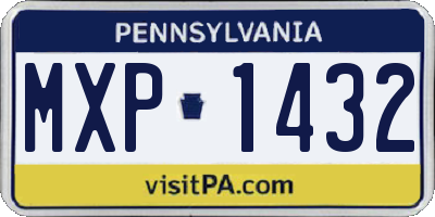PA license plate MXP1432
