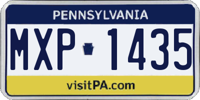 PA license plate MXP1435