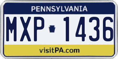 PA license plate MXP1436