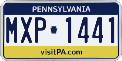 PA license plate MXP1441