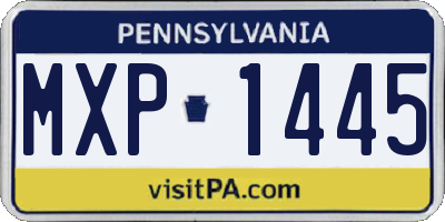 PA license plate MXP1445