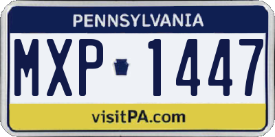 PA license plate MXP1447