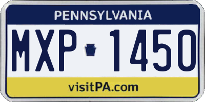 PA license plate MXP1450