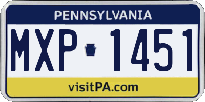 PA license plate MXP1451