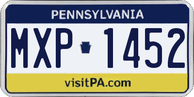 PA license plate MXP1452