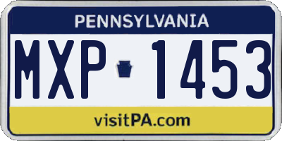 PA license plate MXP1453