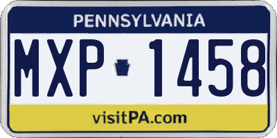 PA license plate MXP1458