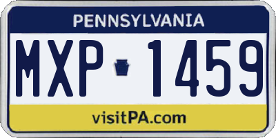 PA license plate MXP1459