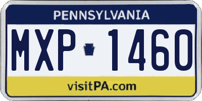 PA license plate MXP1460