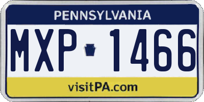 PA license plate MXP1466