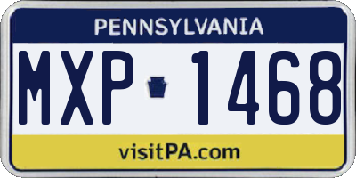 PA license plate MXP1468