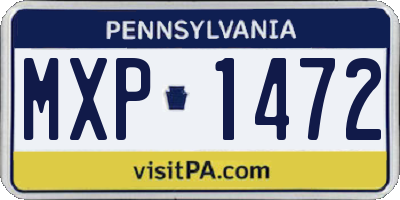 PA license plate MXP1472