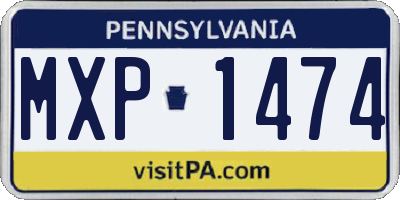 PA license plate MXP1474