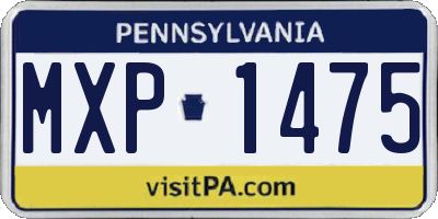 PA license plate MXP1475
