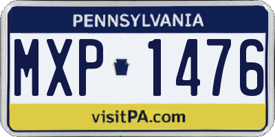 PA license plate MXP1476
